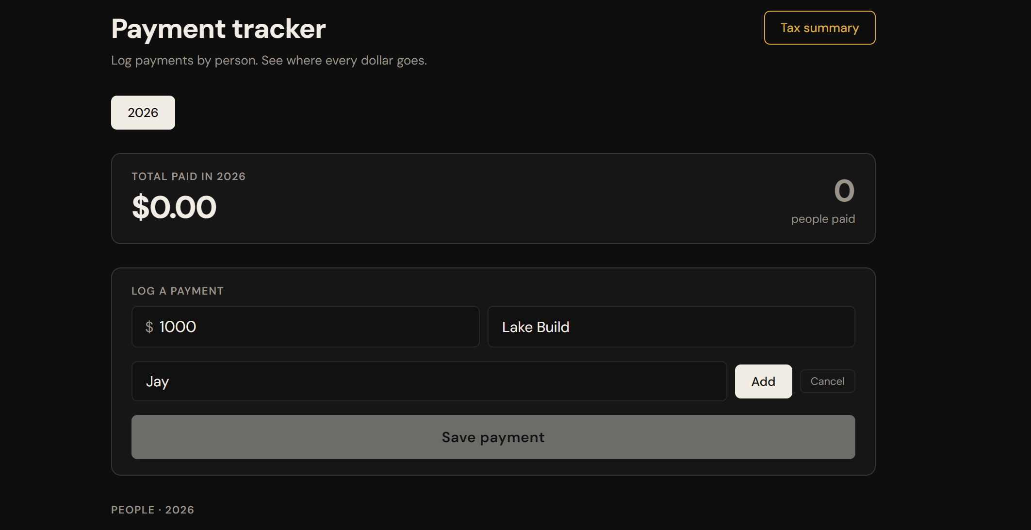 Payment Tracker Dashboard